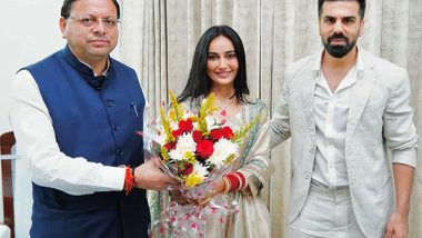 Entertainment News | Newlyweds Surbhi Jyoti-Sumit Suri Meet Uttarakhand CM Pushkar Singh Dhami