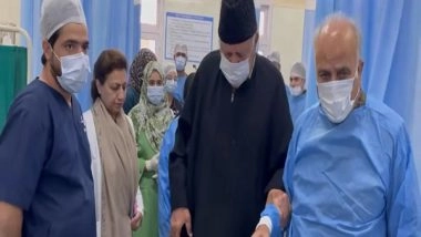 India News | Srinagar: Farooq Abdullah Meets Victims of Grenade Attack at SMHS Hospital