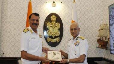 India News | Coast Guard Chief S Paramesh Calls on Navy Chief Admiral, Deliberates on ICG's Operational Readiness