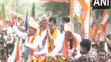 India News | Rajasthan: CM Bhajanlal Sharma Holds Roadshow in Dausa, Seeks Vote for Party Candidate