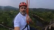 India News | Rahul Gandhi Experiences Kerala's Longest Zipline in Wayanad