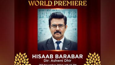 Entertainment News | R Madhavan's Film 'Hisaab Barabar' to Be Premiered at IFFI 2024