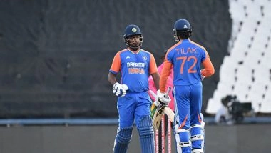 Sports News | 4th T20I: Sanju, Tilak's Blitzkrieg Knocks Propel India to 283/1 Against South Africa