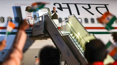 World News | PM Modi Lands in Nigeria on First Leg of 3-nation Tour, Gifted 'Key to the City' of Abuja on Arrival