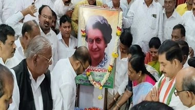 India News | Congress Leader Hanumanth Rao Celebrates 107th Birth Anniversary of Indira Gandhi