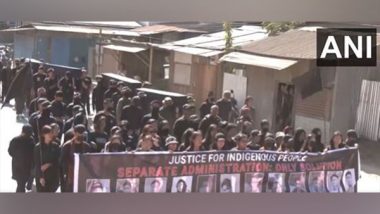 Manipur Violence: Kuki Groups Hold Mock ‘Coffin’ Rally in Churachandpur, Demanding Justice for Those Killed (Watch Video)