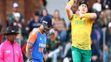 Sports News | South Africa Pacer Gerald Coetzee Reprimanded for Breaching ICC Code of Conduct During India Clash