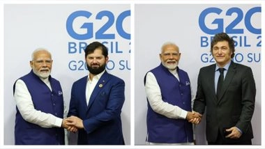 World News | G20 Summit: PM Modi Holds Discussions with Chilean, Argentine Presidents on Ayurveda, Strategic Partnership