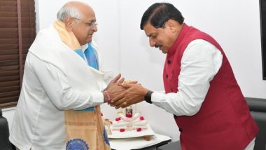 India News | Madhya Pradesh CM Mohan Yadav Pays Courtesy Call on Gujarat CM Bhupendra Patel