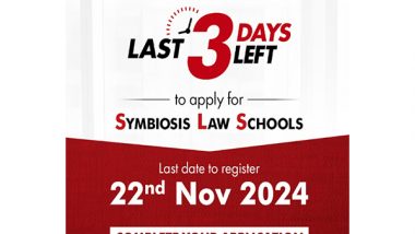 Business News | Symbiosis Law Admission Test 2025 Registration Closes on November 22, 2024; Begin Your Law Journey with SIU