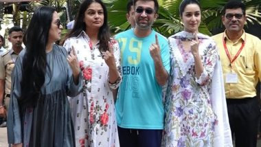 Entertainment News | Shraddha Kapoor, Aunt Padmini Kolahpure Arrive at Polling Booth to Cast Their Votes