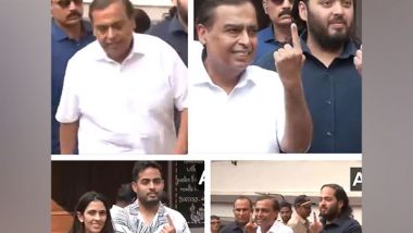 Business News | Mukesh Ambani, Sons Anant and Akash, Daughter-in-law Shloka Exercise Their Franchise