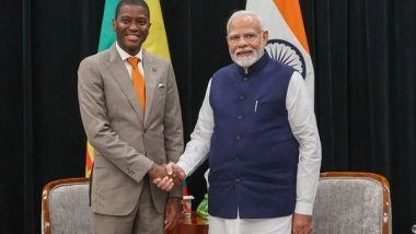 World News | PM Modi Meets Grenada PM Dickon Mitchell, Discusses Cooperation at India-CARICOM Summit