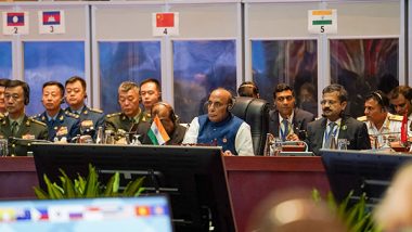 World News | India Advocates Dialogue to Resolve Complex International Issues, Says Rajnath Singh in Laos