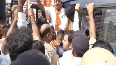 India News | Waqf Land Issue: BJP Leaders Hold Protest in Haveri, Detained