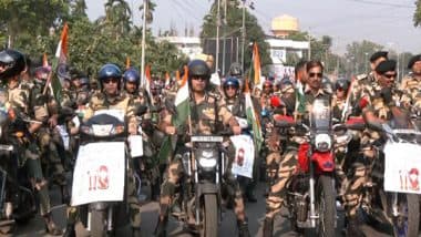 India News | BSF Tripura Organizes Motorbike Rally to Celebrate Raising Day