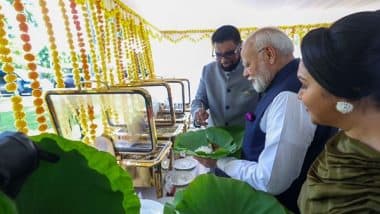 World News | PM Modi Underlines Guyana-India Ties Through Meal Served on Lotus Leaf