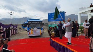 India News | Union Minister Manohar Lal Launches NTPC's Green Hydrogen Buses in Leh