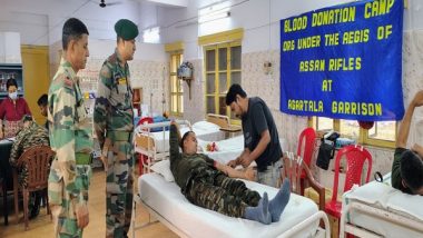 India News | Tripura: Assam Rifles Along with NCC Organises Blood Donation Camp in Agartala