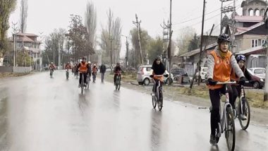 India News | J-K: 105 Women Cyclists Participate in 4th Jhelum Women's Cycling Rally in Baramulla