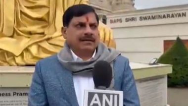 India News | London: MP CM Mohan Yadav Visits BAPS Swaminarayan Mandir, Says It Has Brought Glory for India