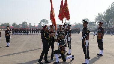 India News | Army Chief General Upendra Dwivedi Presents President's Colours to Four Battalions of Mechanised Infantry