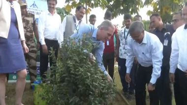 World News | US Ambassador Eric Garcetti Participates in Plantation Drive Organised by Agartala Airport