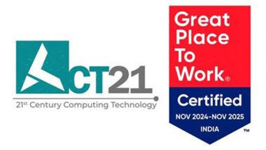 Business News | ACT21 Software Achieves Great Place To Work Certification