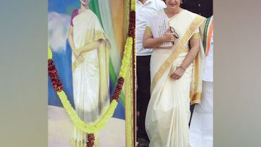 Entertainment News | Priyanka Gandhi's 'Kerala Kasuva Saree' During Oath Brings Back Serene Memories of Grandmother Indira