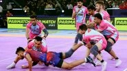 Sports News | PKL: UP Yoddhas Clinch Narrow Win Against Jaipur Pink Panthers in Nail-biting Thriller