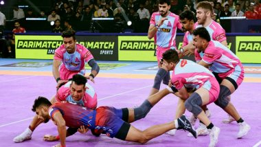 Sports News | PKL: UP Yoddhas Clinch Narrow Win Against Jaipur Pink Panthers in Nail-biting Thriller