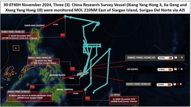 World News | Philippine Coast Guard Reports Presence of 3-Chinese Vessels in Disputed Waters