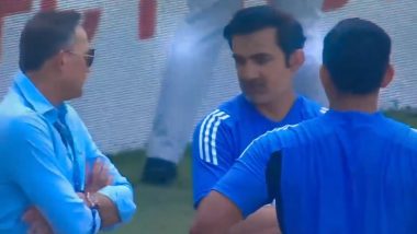 Chief Selector Ajit Agarkar Spotted Having Chat with Gautam Gambhir After India Suffer 0-3 Humiliating Test Series Loss to New Zealand (Watch Video)