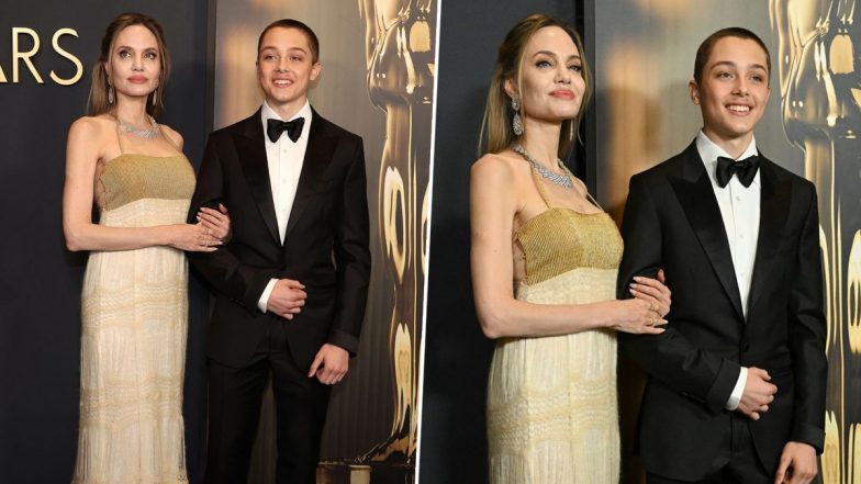 Angelina Jolie and Son Knox Jolie-Pitt Serve Red Carpet Perfection, Stylish Mother-Son Duo Effortlessly Steal the Spotlight at the 15th Governors Awards (View Pictures)