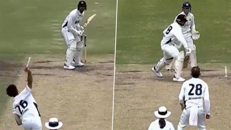 Ashton Agar Bats With One Hand To Bravely Add 15 Runs for the 10th Wicket During Western Australia vs Victoria Sheffield Shield Match, Video Goes Viral