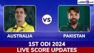 PAK 148/7 in 36.4 Overs | Australia vs Pakistan Live Score Updates of 1st ODI 2024: Mitchell Starc Ends Shaheen Afridi's Entertaining Knock