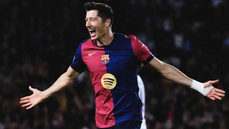 Crvena Zvezda 2-5 Barcelona, UEFA Champions League 2024-25: Robert Lewandowski, Raphinha, Fermine Lopez Score as Hansi Flick’s Side Sets Record With Dominating Win