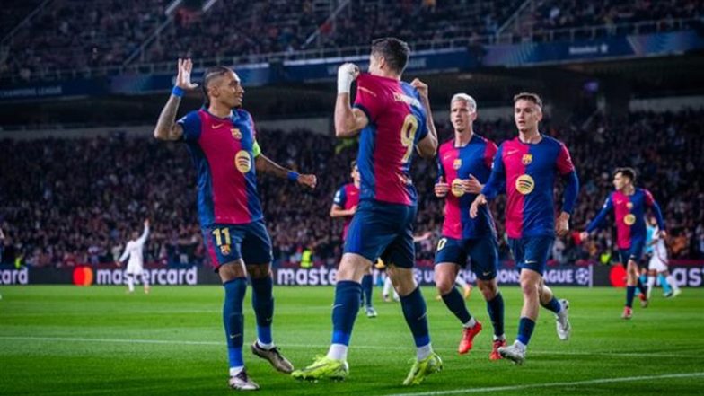 Barcelona 3–0 Brest, UEFA Champions League 2024–25: Robert Lewandowski Scores Brace, Dani Olmo Nets One As Blaugrana Dominate To Secure Three Points