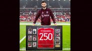 Bruno Fernandes Completes 250 Appearances for Manchester United, Portugal Midfielder Honoured With Special Presentation Ahead of Premier League 2024-25 Match Against Leicester City (See Pics and Video)