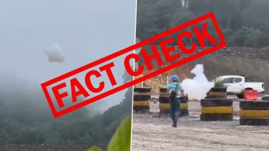 Cloud Fell From the Sky in Indonesia? Know Truth About Viral Video Showing Construction Worker Catching Cloud-Like Substance Descending From Sky