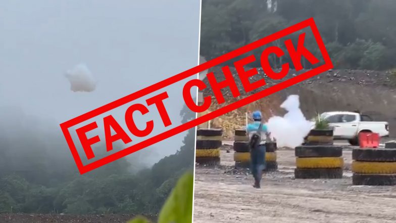 Cloud Fell From the Sky in Indonesia? Know Truth About Viral Video Showing Construction Worker Catching Cloud-Like Substance Descending From Sky