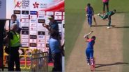 Dan Christian Calmly Takes Catch Mid-Interview On the Sidelines While Brad Hogg Escapes Being Hit By Bharat Chipli's Six During IND vs PAK Hong Kong Sixes 2024 Match, Video Goes Viral