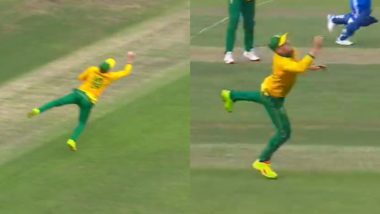 David Miller Takes Spectacular One-Handed Catch to Dismiss Tilak Varma During IND vs SA 2nd T20I 2024 (Watch Video)