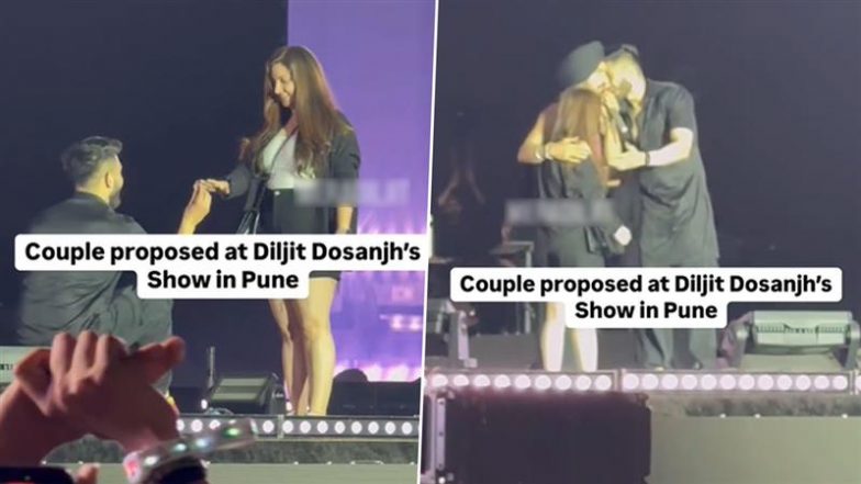 Diljit Dosanjh Pune Concert: Fan Proposes to Girlfriend Onstage After 13 Years of Dating (Watch Viral Video)