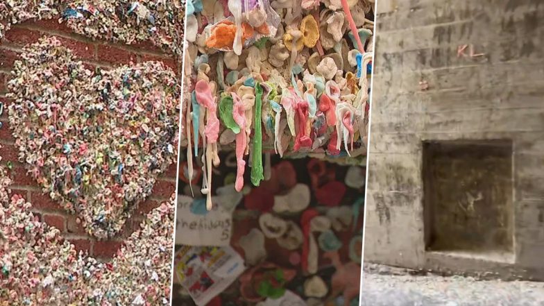 The Gum Wall in Seattle Undergoes Cleaning With Power Wash for First Time Since 2019 To Preserve Brickwork, See Pictures and Videos of US’ Iconic Chewing Gum Wall