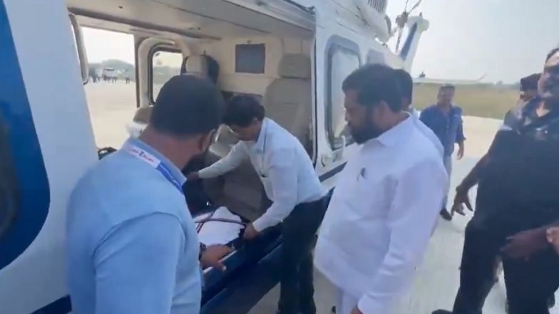 Maharashtra CM Eknath Shinde’s Bags Checked by Election Commission Officials at Palghar Police Ground Amid Controversy (Watch Video)