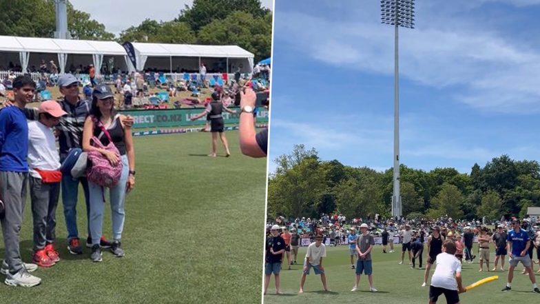 Fans Relish Rare Pitch Access at Hagley Oval During Lunch Break of New Zealand vs England 1st Test 2024 Day 1, Video Goes Viral