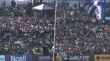 Fans Turn Up in Huge Numbers to Attend Nepal Premier League 2024 Opener at Tribhuvan University International Cricket Ground in Kirtipur (Watch Video)