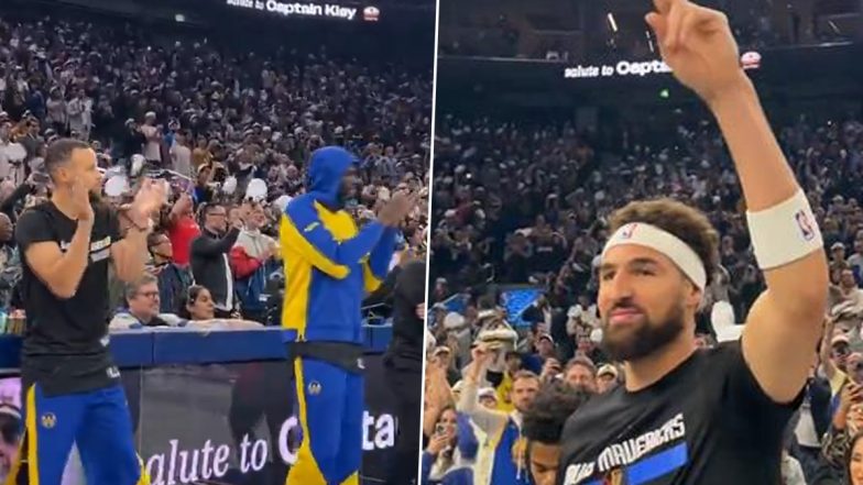 Klay Thompson Receives Warm Welcome As Home Fans Raise 'Captain Caps' During Golden State Warriors vs Dallas Mavericks NBA Cup 2024 Match, Videos Go Viral