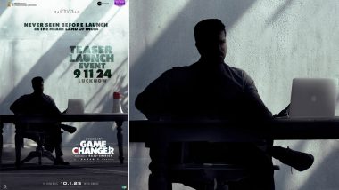 ‘Game Changer’ Teaser To Drop on November 9! Check Out the Announcement Poster of Ram Charan and Kiara Advani’s Upcoming Film